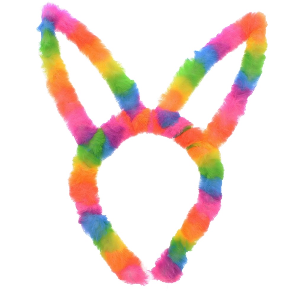 Zac's Alter Ego - Furry Rainbow Bunny Headband Costume Headband - Rainbow